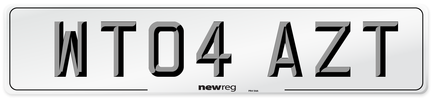 WT04 AZT Number Plate from New Reg